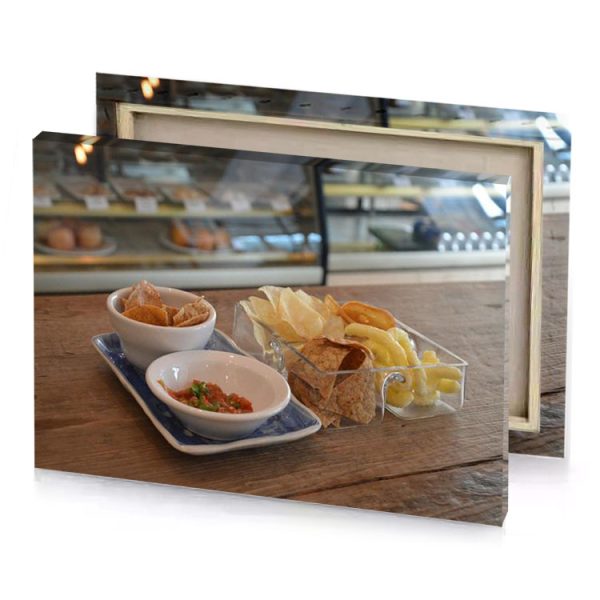 a plate of chips and bowl salsa sienna canvas - Image 4