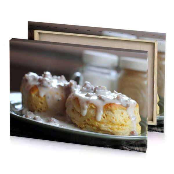 a plate with pastry and jar of milk garnet canvas - Image 4
