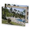a pool with chairs and umbrellas next to swimming silver canvas - Image 4