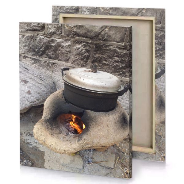 a pot is sitting on fire pit taupe canvas - Image 4
