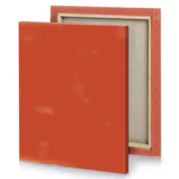 a red square with white border vermilion canvas - Image 4