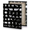 a set of white icons on black background lavender canvas - Image 4