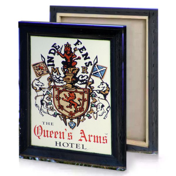 a sign for the queen ann hotel bistre canvas - Image 4