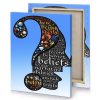 a silhouette of man with quote on it cornflower blue canvas - Image 4