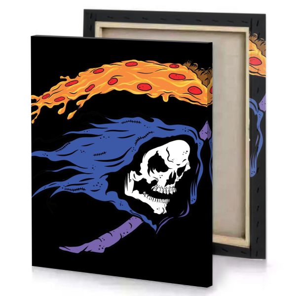 a skull with fire on it s head lapis lazuli canvas - Image 4
