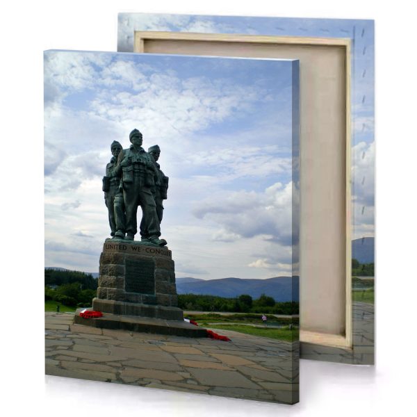 a statue of man holding rifle light steel blue canvas - Image 4
