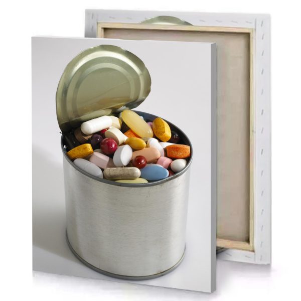 a tin with can filled candy camouflage green canvas - Image 4