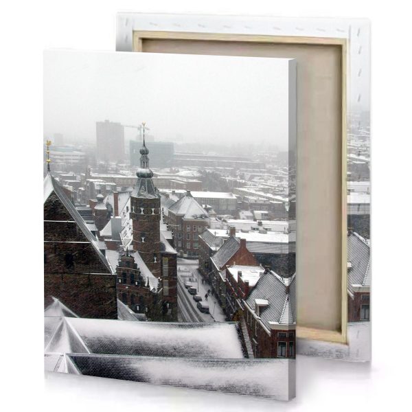 a view of city from window charcoal canvas - Image 4