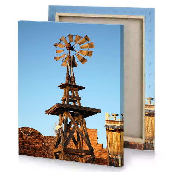 a windmill on pole baby blue canvas - Image 4