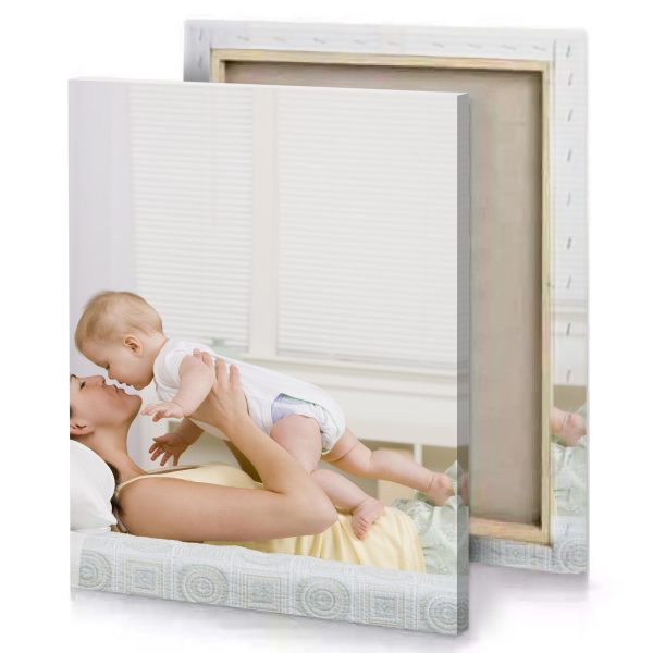 a woman holding baby rosy brown canvas - Image 4