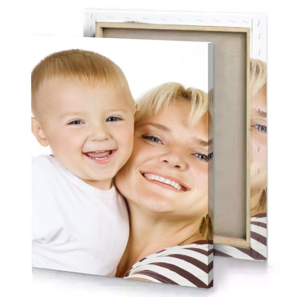 a woman holding small child white smoke canvas - Image 4