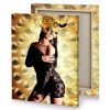 a woman in black dress and mask burlywood canvas - Image 4