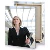 a woman in suit holding tablet white smoke canvas - Image 4