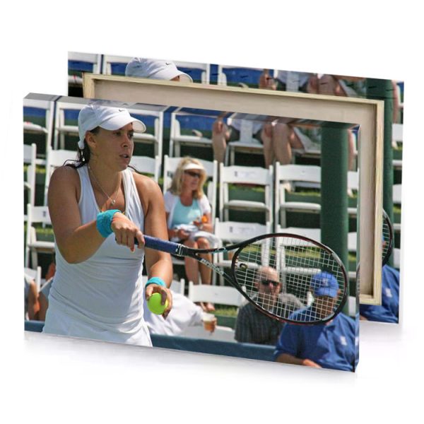 a woman in white dress playing tennis charcoal canvas - Image 4