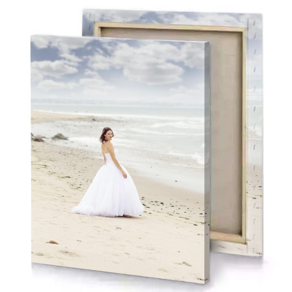 a woman in white dress standing on beach tan canvas - Image 4