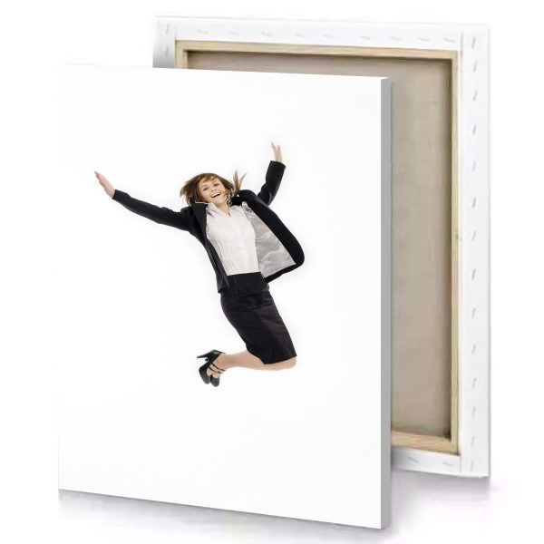 a woman jumping in the air smoky black canvas - Image 4