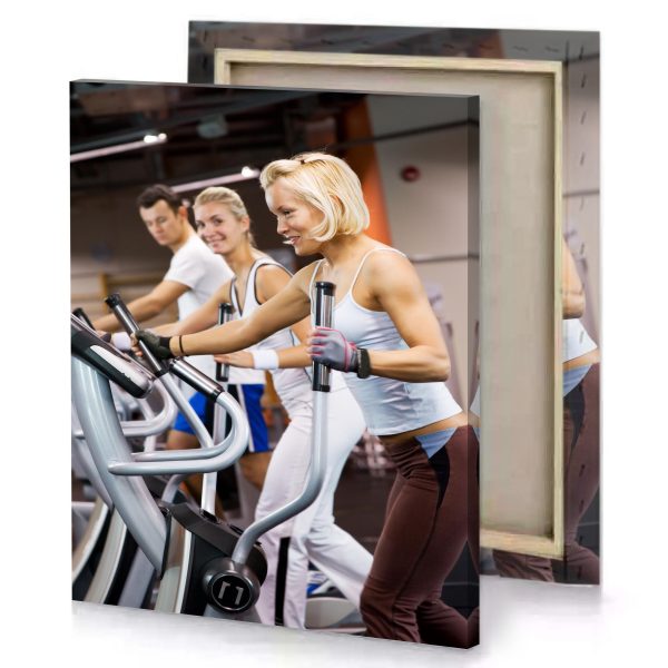 a woman on treadmill smoky black canvas - Image 4