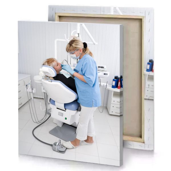 a woman sitting in dentist chair iceberg canvas - Image 4