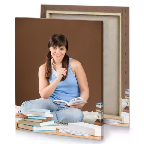 a woman sitting on the floor garnet canvas - Image 4