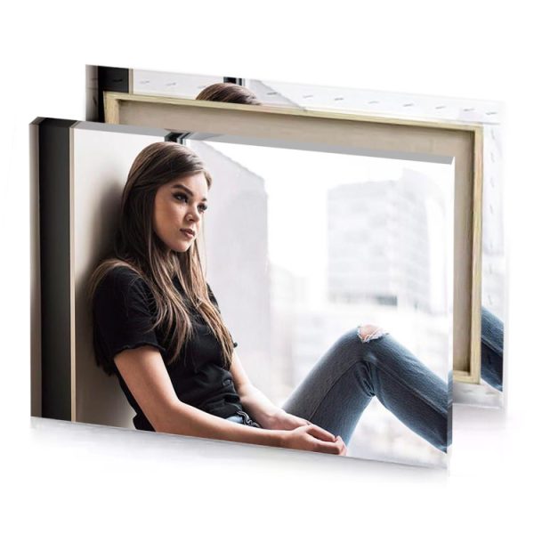 a woman sitting on window sing white smoke canvas - Image 4