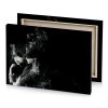 a woman smoking cigarette in the dark bistre canvas - Image 4