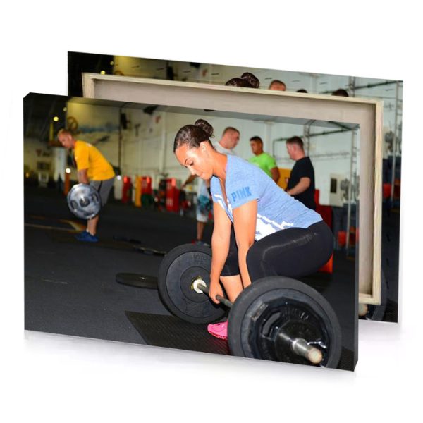 a woman squats on barbell smoky black canvas - Image 4