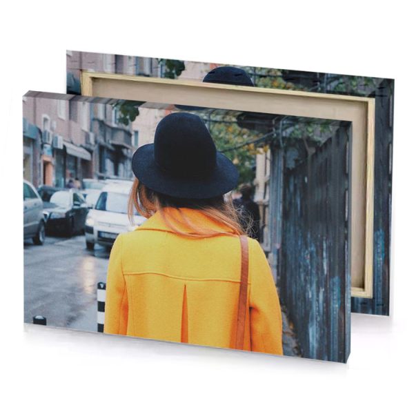 a woman walking down street with hat on dark khaki canvas - Image 4