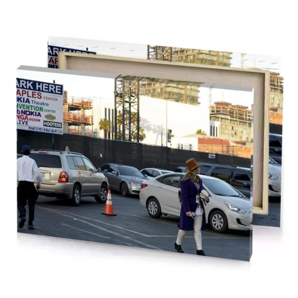 a woman walking in parking bistre canvas - Image 4