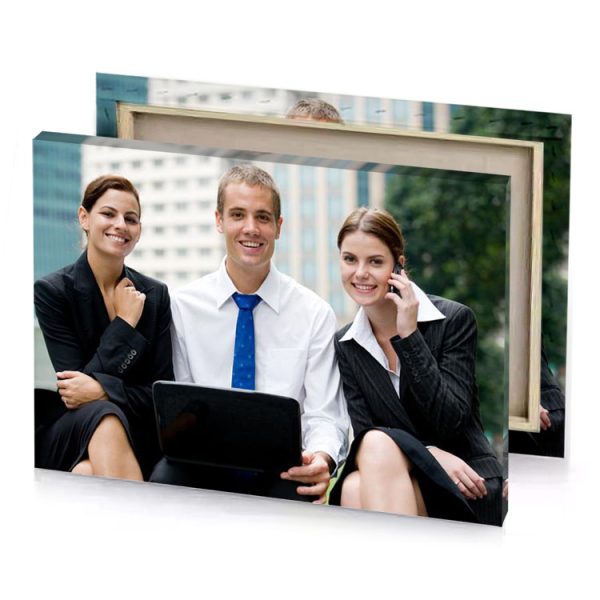 a woman wearing blue tie smoky black canvas - Image 4
