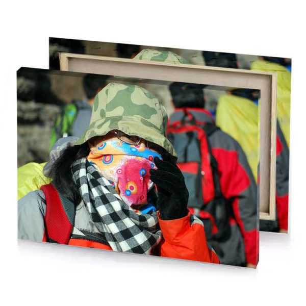 a woman wearing mask and scarf razzmatazz canvas - Image 4