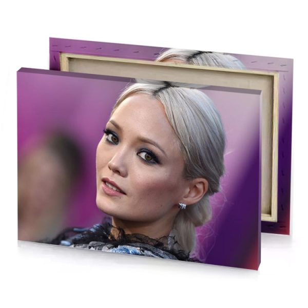 a woman with blonde hair and blue eyes midnight canvas - Image 4