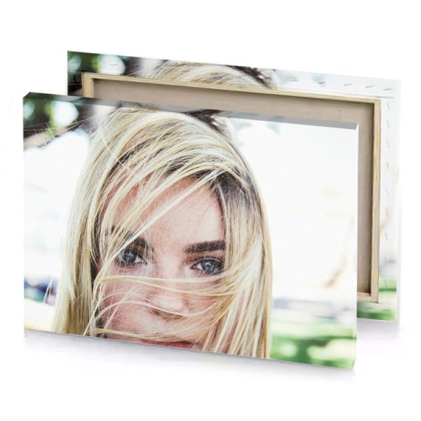 a woman with blonde hair and white shirt smoke canvas - Image 4