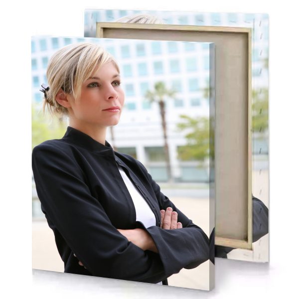 a woman with blonde hair white smoke canvas - Image 4