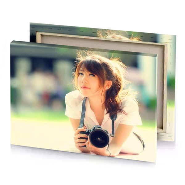 a woman with camera papaya whip canvas - Image 4