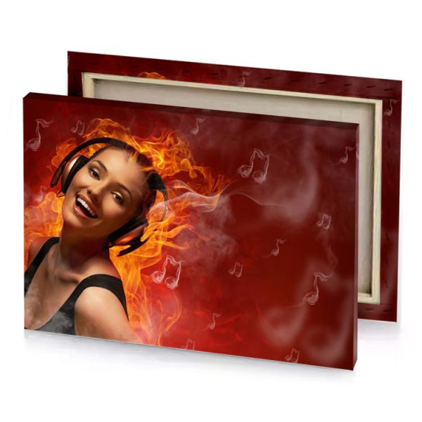 a woman with fire in her hair maroon canvas - Image 4
