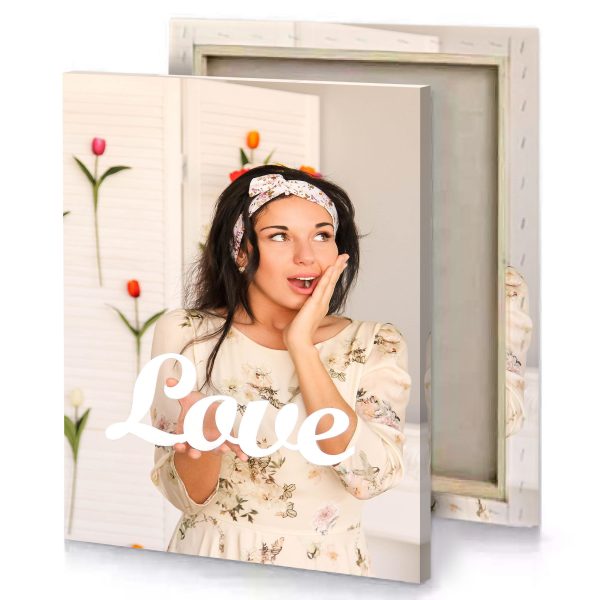 a woman with flower headband holding piece of paper antique white canvas - Image 4