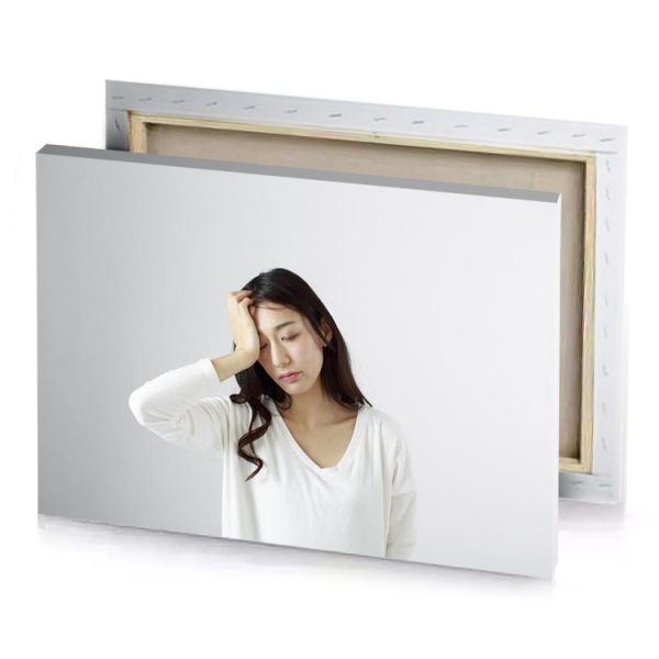 a woman with her head in hands platinum canvas - Image 4