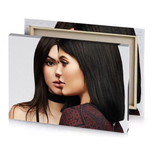 a woman with long black hair and red dress platinum canvas - Image 4