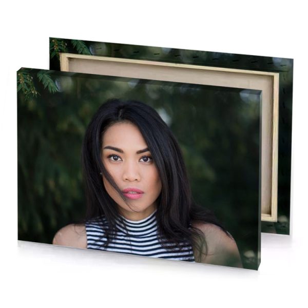 a woman with long black hair and striped shirt smoky canvas - Image 4
