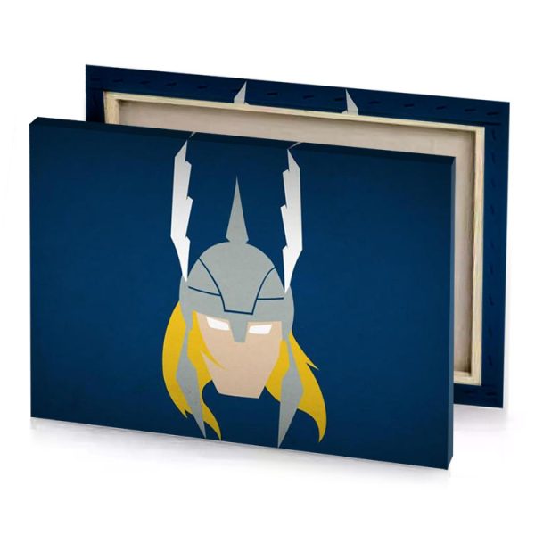 a woman with long blonde hair and helmet prussian blue canvas - Image 4