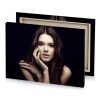a woman with long brown hair and black background smoky canvas - Image 4