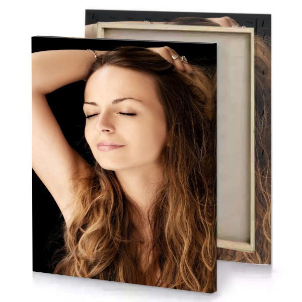 a woman with long hair and black background bistre canvas - Image 4