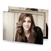 a woman with long hair and black shirt silver canvas - Image 4
