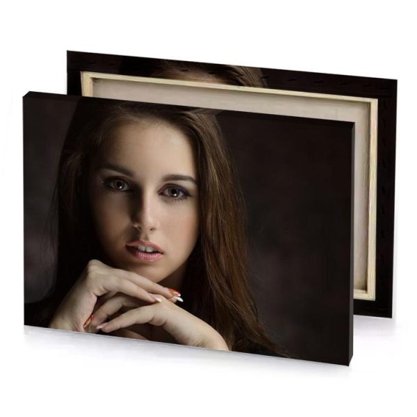 a woman with long hair and black sweater smoky canvas - Image 4