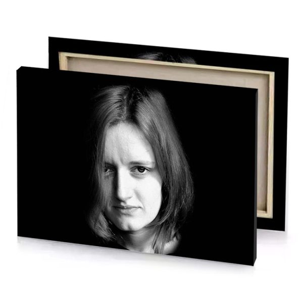 a woman with long hair black canvas - Image 4
