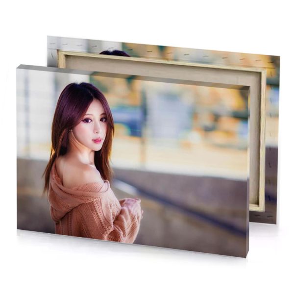 a woman with long hair dim gray canvas - Image 4