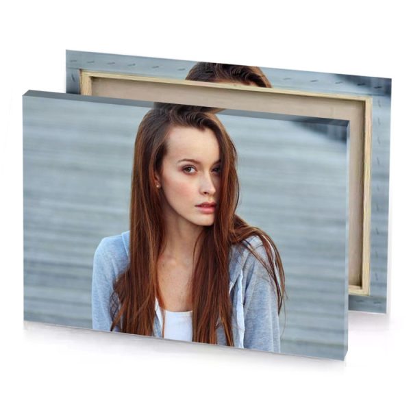 a woman with long hair standing on bridge manatee canvas - Image 4