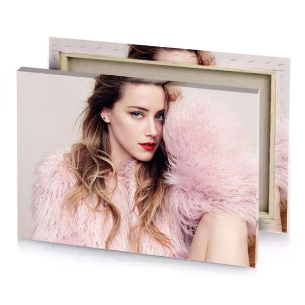a woman with long hair wearing pink fur coat gainsboro canvas - Image 4