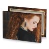 a woman with long red hair and black jacket bistre canvas - Image 4