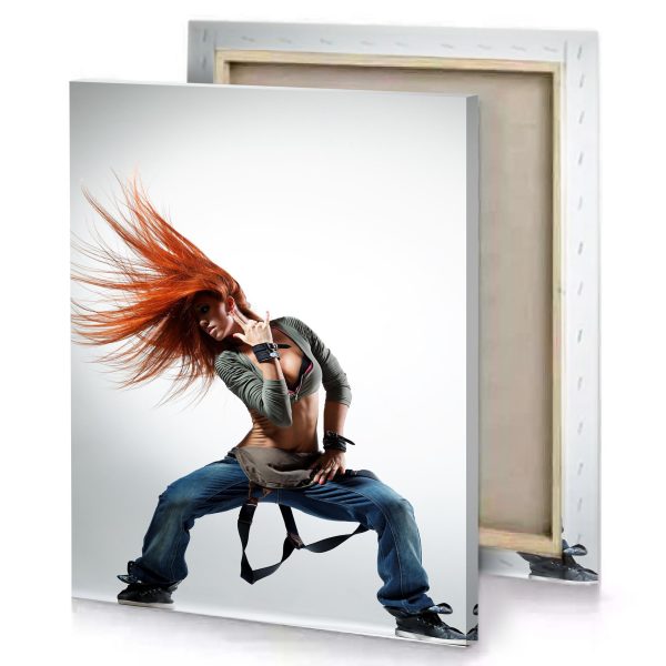 a woman with long red hair dancing white smoke canvas - Image 4